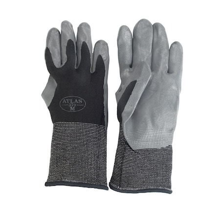 Showa Atlas Atlas Unisex Indoor/Outdoor Dipped Gloves Black/Gray M 1 pair 370BM-07.RT